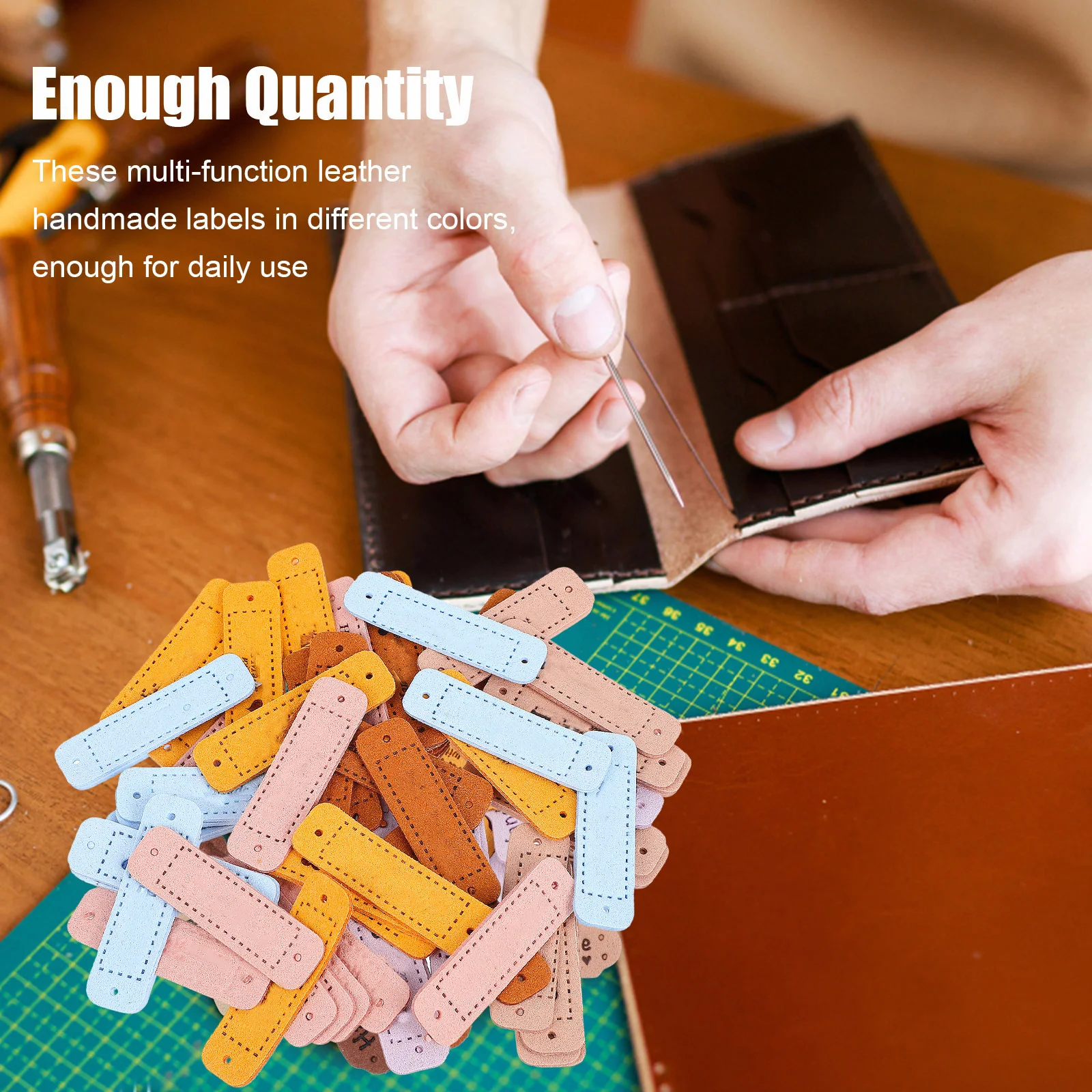 

60Pcs Embossed Labels for Clothes Bags Hats Scarves Easy to Use Sewing and Crafting Handmade Labels Tags