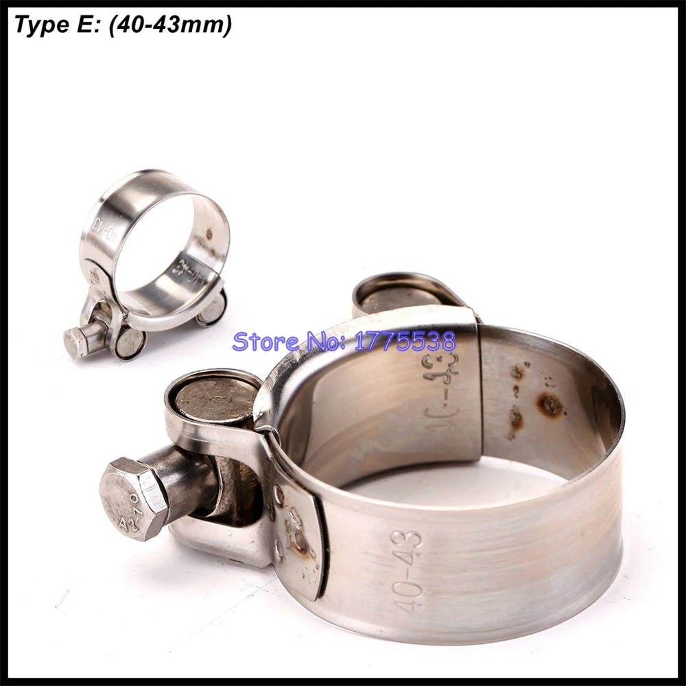 Stainless Steel Motorcycle Exhaust Clamp Clip 26-85mm Slip-on Exhaust Muffler Band Clamp Banjo Bracket Strap for Car Exhaust Tip