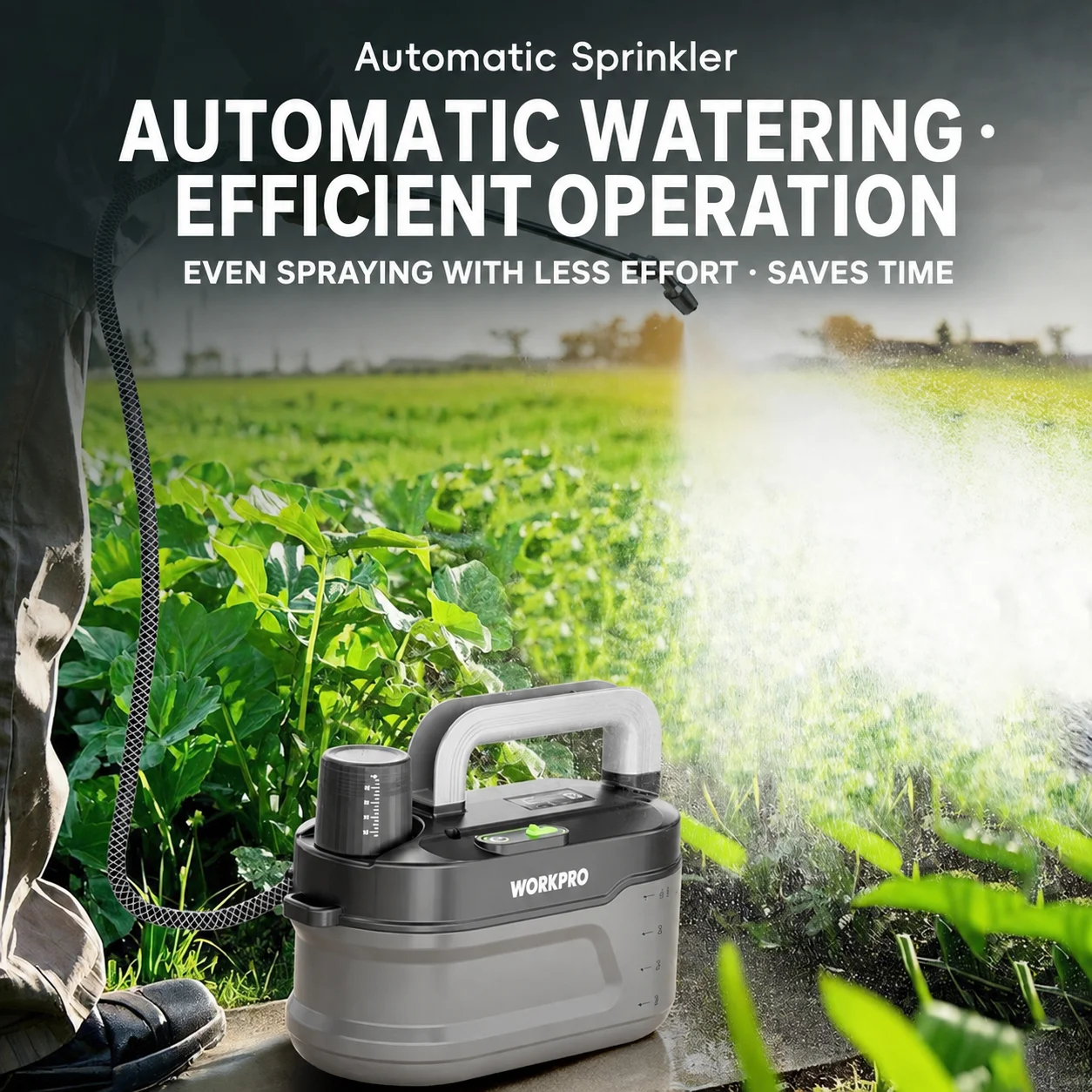 4L Cordless Electric Sprayer, 1800mAh Shoulder-Carry Garden Mist & Water-Jet Spray System
