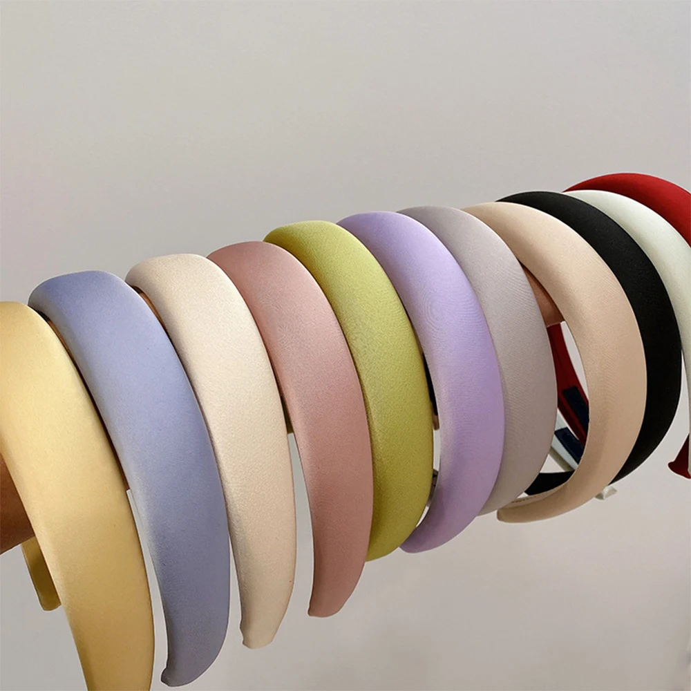 

Vintage Elastic Velvet Hair Band Girl's Korean Fashion Sponge Wide Hair Hoop Solid Color Headbands Hair Accessories For Women