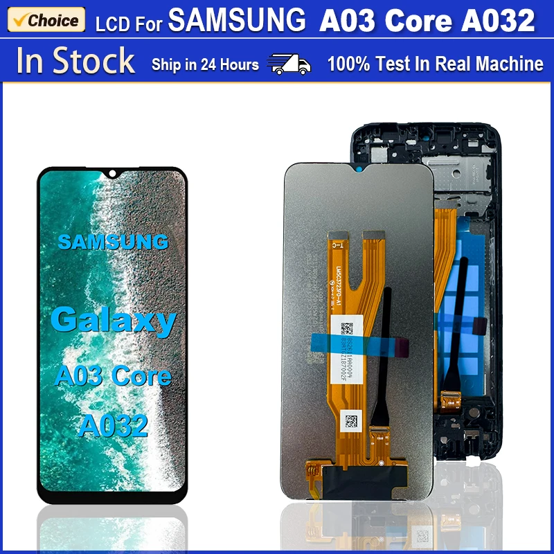 Pantalla LCD de 6,5 pulgadas para Samsung Galaxy A03 Core, montaje de digitalizador con pantalla táctil, piezas de repuesto para pantalla Samsung A032 A032F