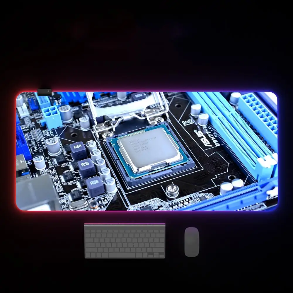 Computer motherboard Dentro Placa Mae Mouse Pad Mousepad Rgb  Mouse Pad Gaming Backlight Pc Accessories Gamer Keyboard Backlit M