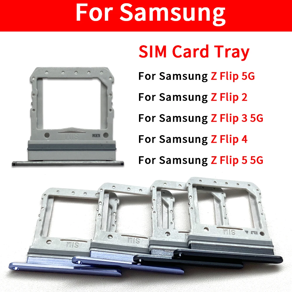 10 Pcs Sim Chip Card Tray Slot For Samsung Z Flip 2 3 4 5 5G Sim Card Slot Tray Holder Sim Card Reader Socket