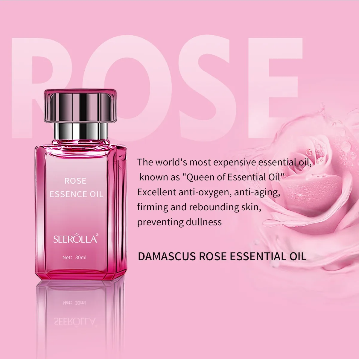 Rose Squalane Facial Essential Oil Vegetable Essential Oils Facial Wrinkles Anti-Ageing Hydrating Moisturising Facial Skin Care