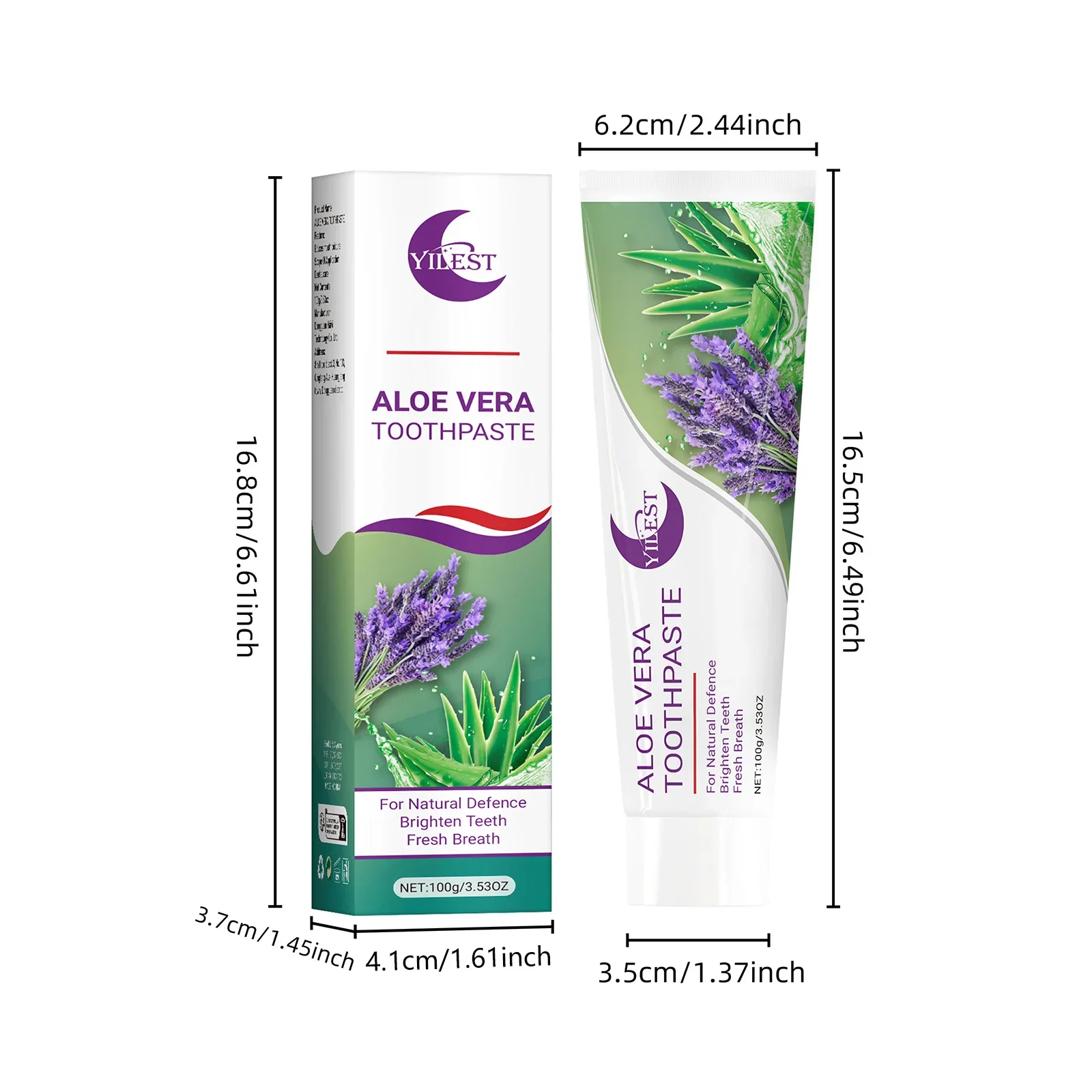 معجون أسنان الألوة فيرا واللافندر الليلي 100 جرام، تنظيف عميق وتبييض الأسنان، العناية بالنفس المنعش والعناية باللثة، العناية بالفم الليلي الطبيعي