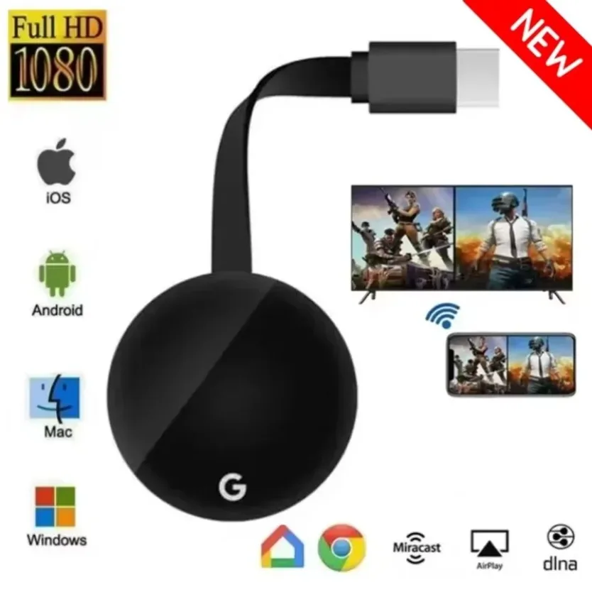 Chromecast Google Wireless WiFi mirascreen HDMI-compatible HD Display Dongle Media Streaming Video Tv Smart Home For ios/Android