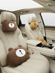 Car head pillow lumbar support set can love the neck pillow cartoon car seat lumbar cushion support four seasons