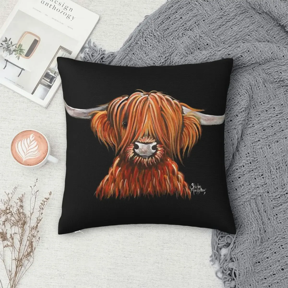 Scottish Highland Cows Pillowcase Polyester Pillows Cover Cushion Comfort Throw Pillow Sofa Decorative Cushions Used for Home