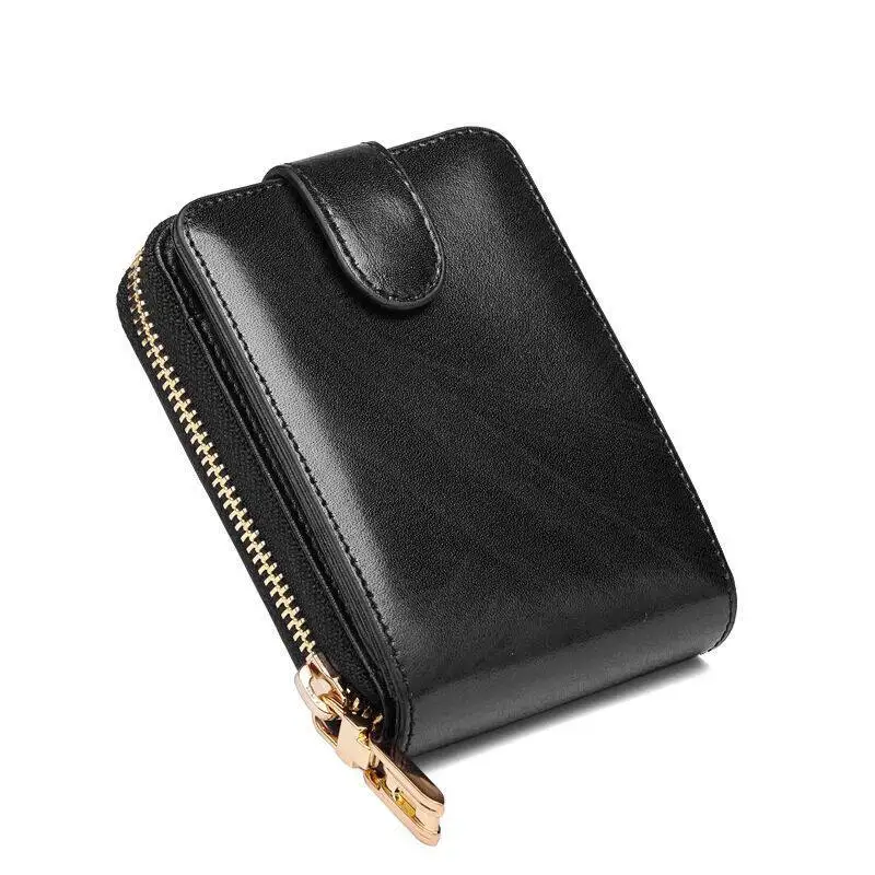 

Genuine Leather Bank Cards Driver License ID Card Holder Wallet Men Purse Cardbag Organ Style Fashion Business CardCase