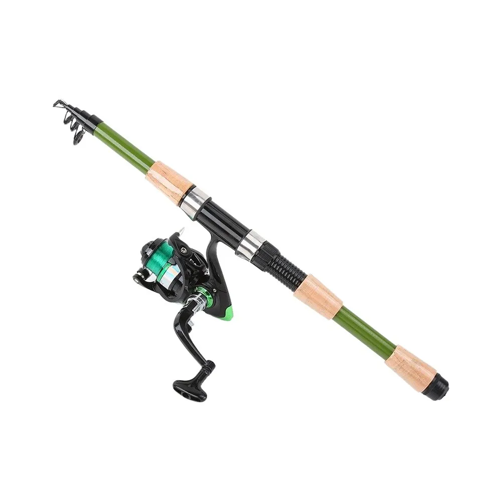 Portable Angling Supplies Telescopic Fishing Rod Open-Face Line Wheel Kit With Carry Tackle Bag Outdoor Freshwater Fishing Suit