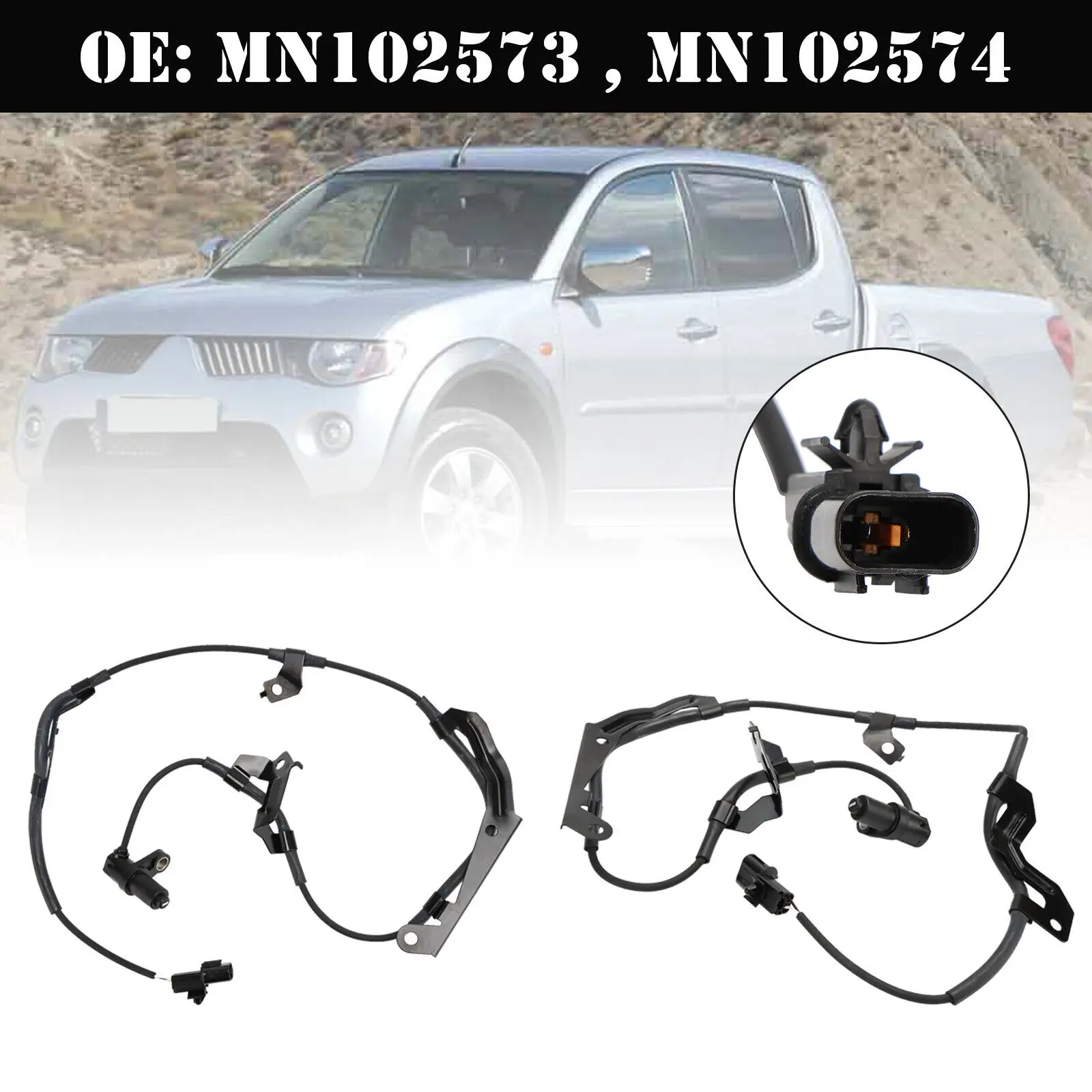 

2X ABS Wheel Speed Sensor Front Left & Right For Mitsubishi L200 2.5DID B40