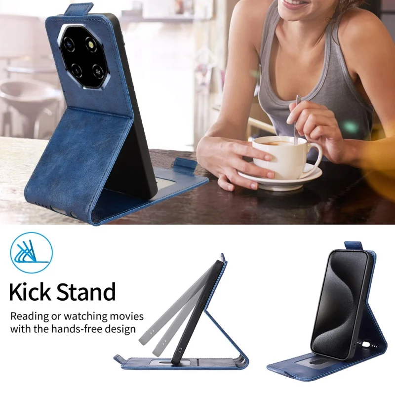 

Винтажный кожаный флип-чехол-кошелек для телефона Blackview Shark 6/Ocal Tiger 8 с фоторамкой вверх и вниз