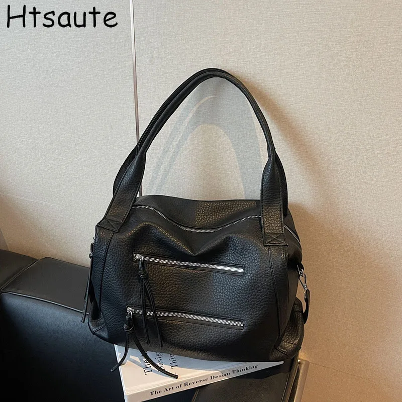 

White Black Brown Decorative Handbag Women Shoulder Crossbody Bag Detachable Horizontal Strap, Stylish Daily Use Shopping Bag