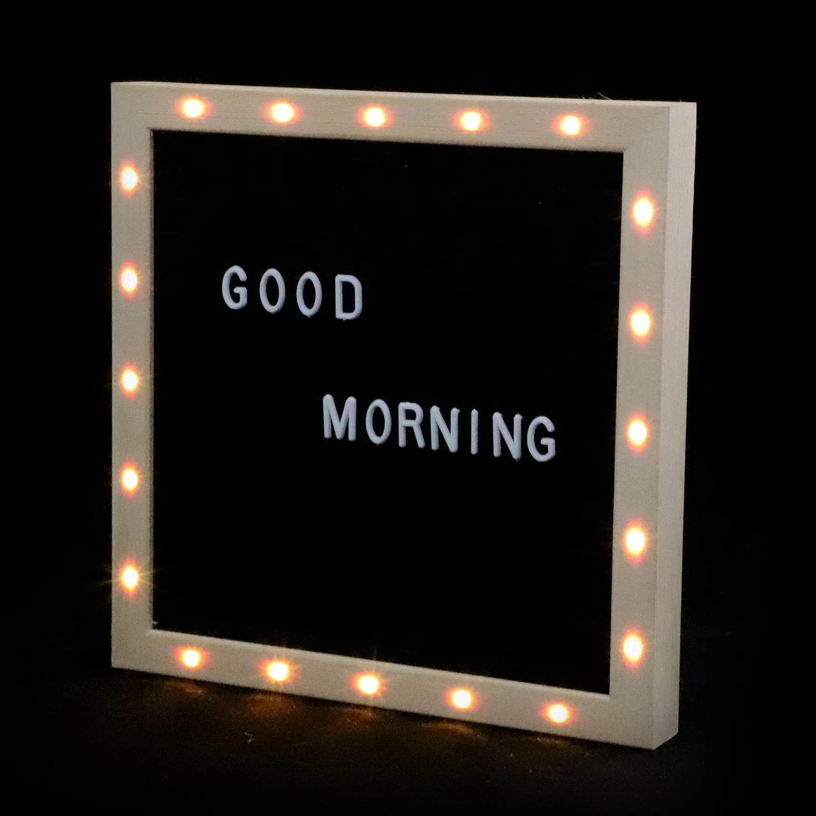 

LED Light Message Board Felt Wood Material Vertical Desk Sign Boards Reusable Creative Gifts Letter Model Set Christmas Birthday
