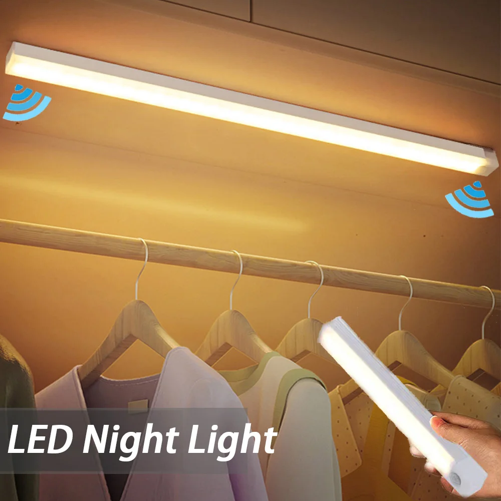 LED Night Light Wireless Motion Sensor Lamp USB Underbed Cabinet Light for Bedroom Wardrobe Porch Lighting Room Decor 무드등 책상램프