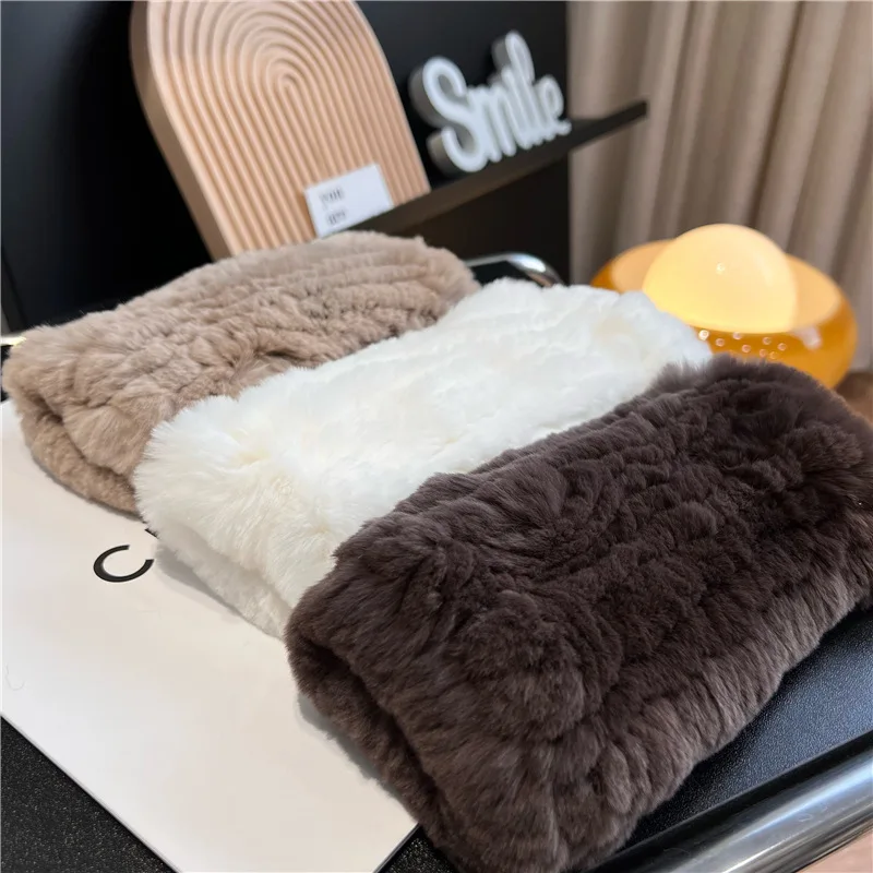 Hot Sale Winter Real Fur Golve Women Outdoor Warm 100% Real Rex Rabbit Fur Gloves Knit Thick Natural Soft Rex Rabbit Fur Mittens