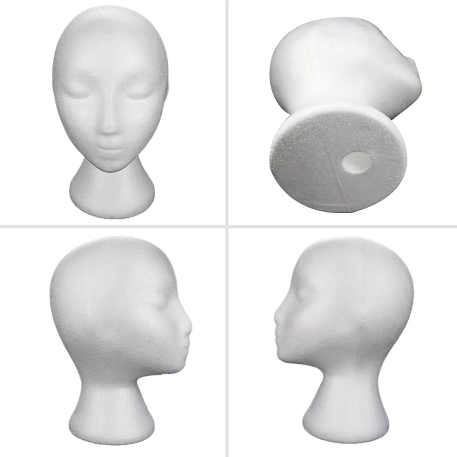 Foam Wig Head Professional Female Mannequin Manikin Head for Shop Props Home Hats Glasses Headband Hairpieces Display Stand