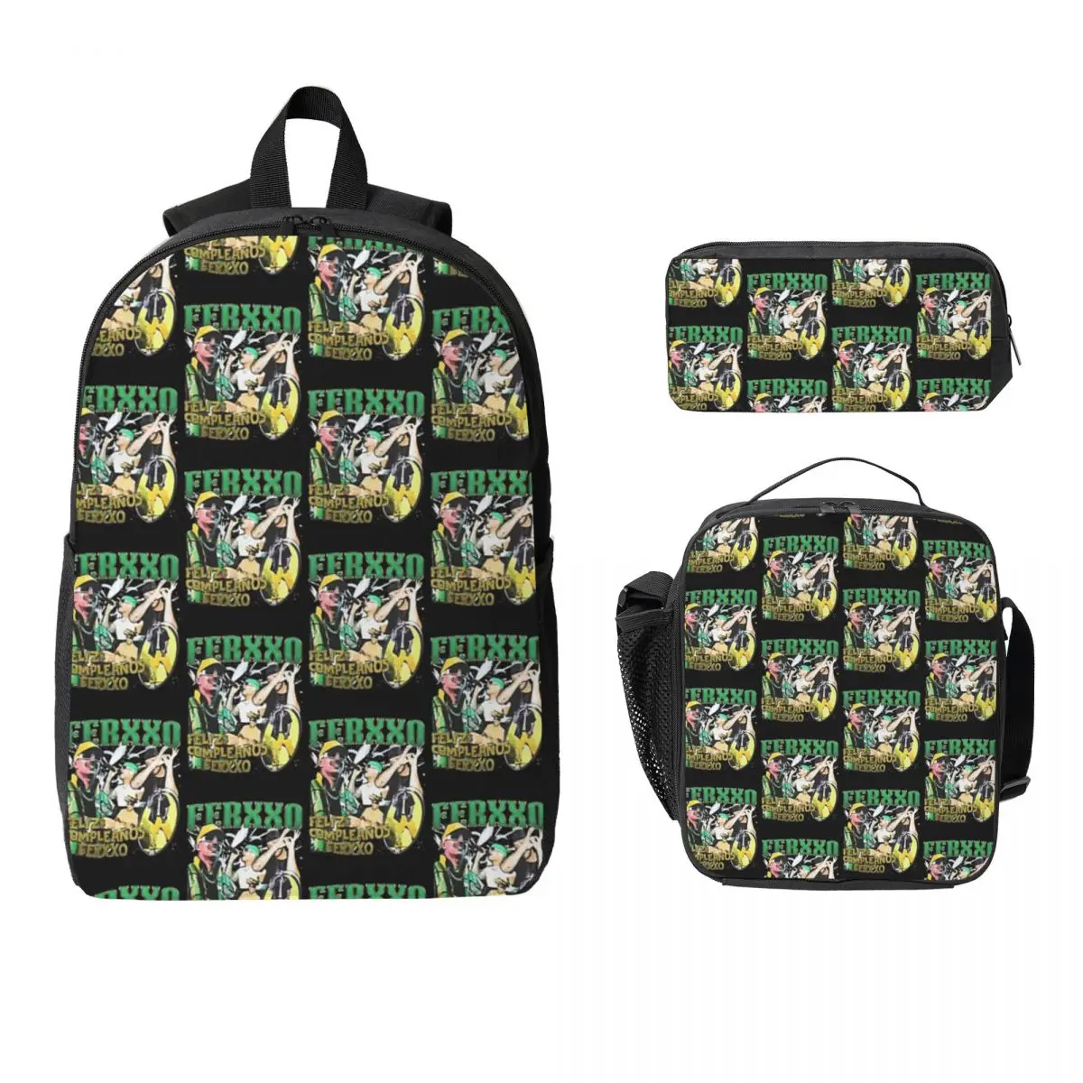 

Ferxxo Feid Dress Backpack Student Boys Girls BookBag School Bag Laptop Shoulder Bags 3ps Insulated Lunch Bag Pencil Case