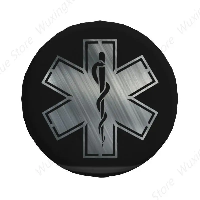 Emt Star Of Life Spare Wheel Cover for Jeep Hummer 4x4 SUV Custom Paramedic Medic Tire Protector 14