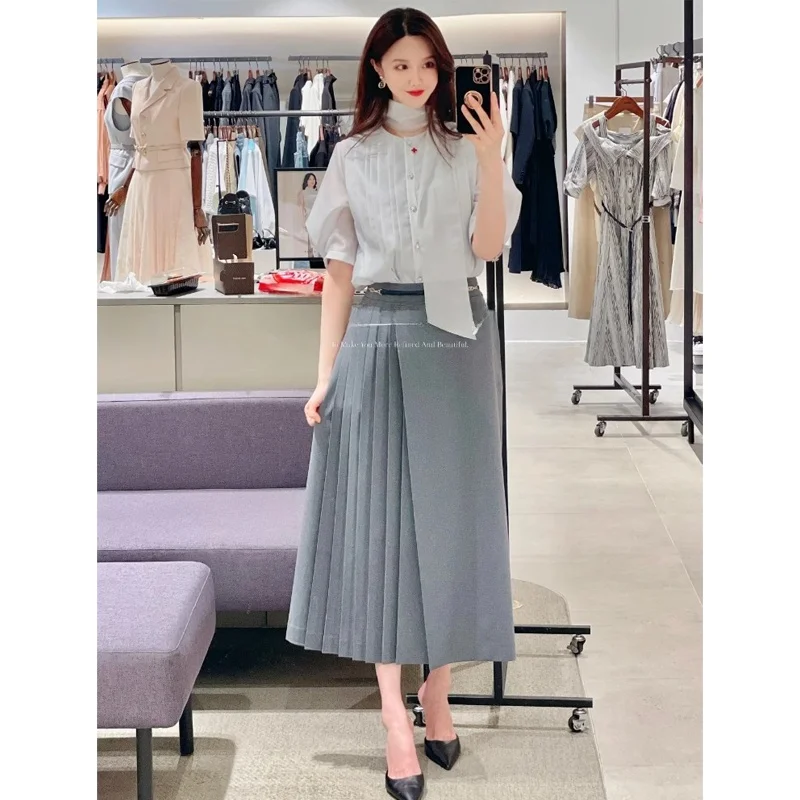 

Ele Godd Sle Asymmetrical Design irt with Sa round Ne Long Pants Women's Faion Set Summer Collection
