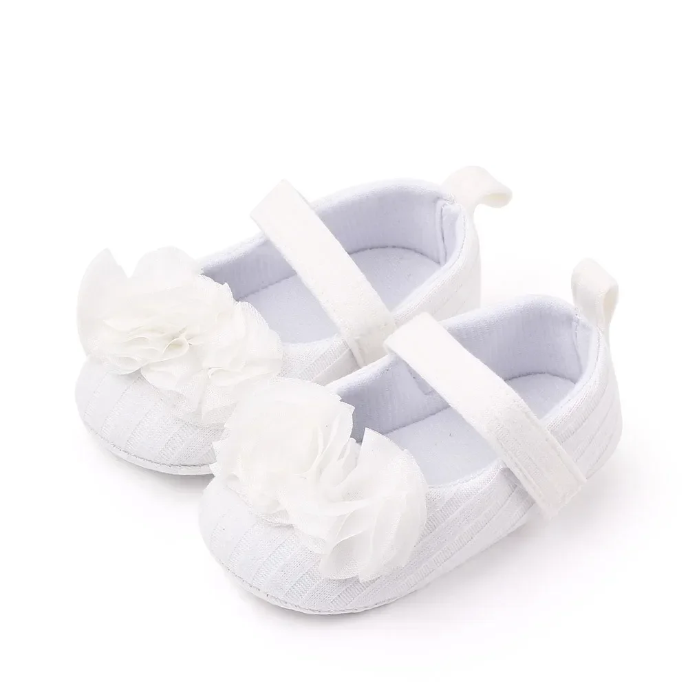 Meckior Cute Princess Baby Girl Shoes Flower Strap Cotton Soft Comfortable Toddler Girls Shoes First Walkers Outdoor Crib Shoes