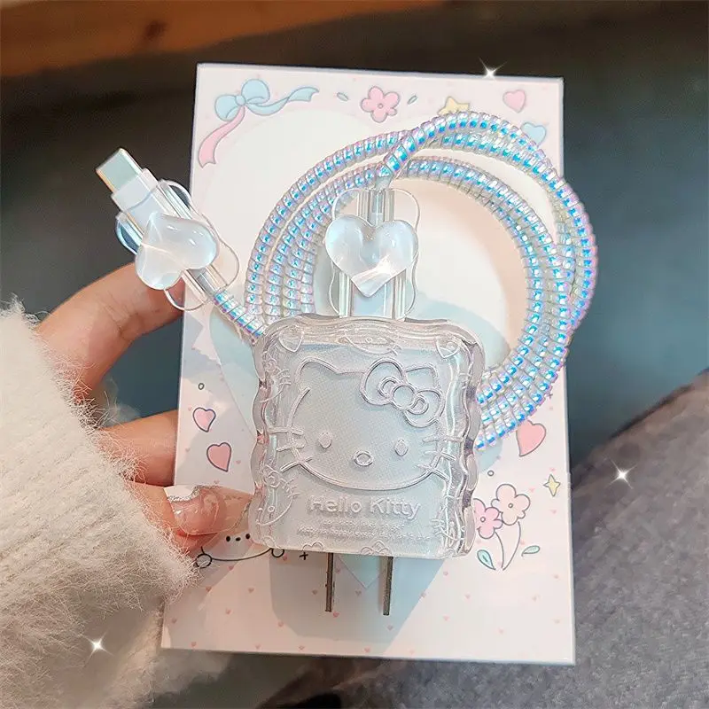 

Cartoon Hello Kitty Cinnamon Charger Case Cable Protector for IPhone 18W/20W Fast Charging Cable Data Breakage-proof Charger