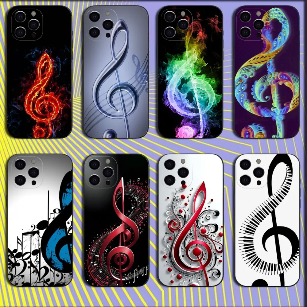 

Treble Clef Music Note Phone Case For iPhone 16,15,14,13,12,11,Mini,Pro,SE,MAX White Matte Shockproof Cover