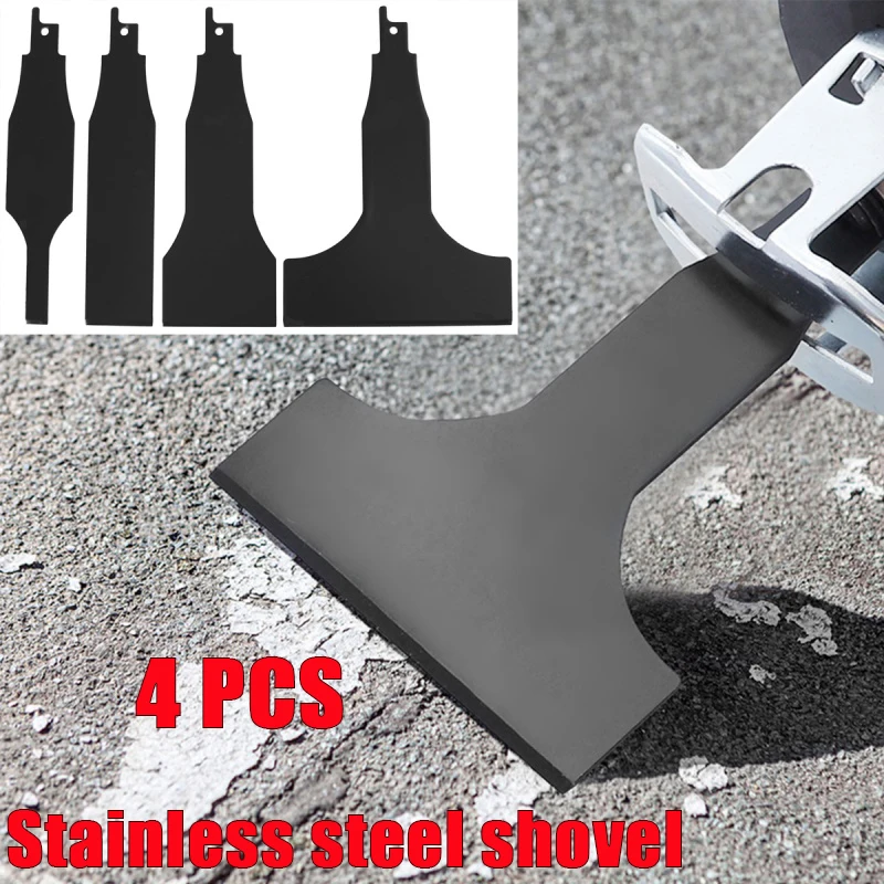 4 PCS/Set Heavy-Duty Scraper And Blade Set For Reciprocating Saws Steel Tile And Putty Removal Wall And Ground Cleaning