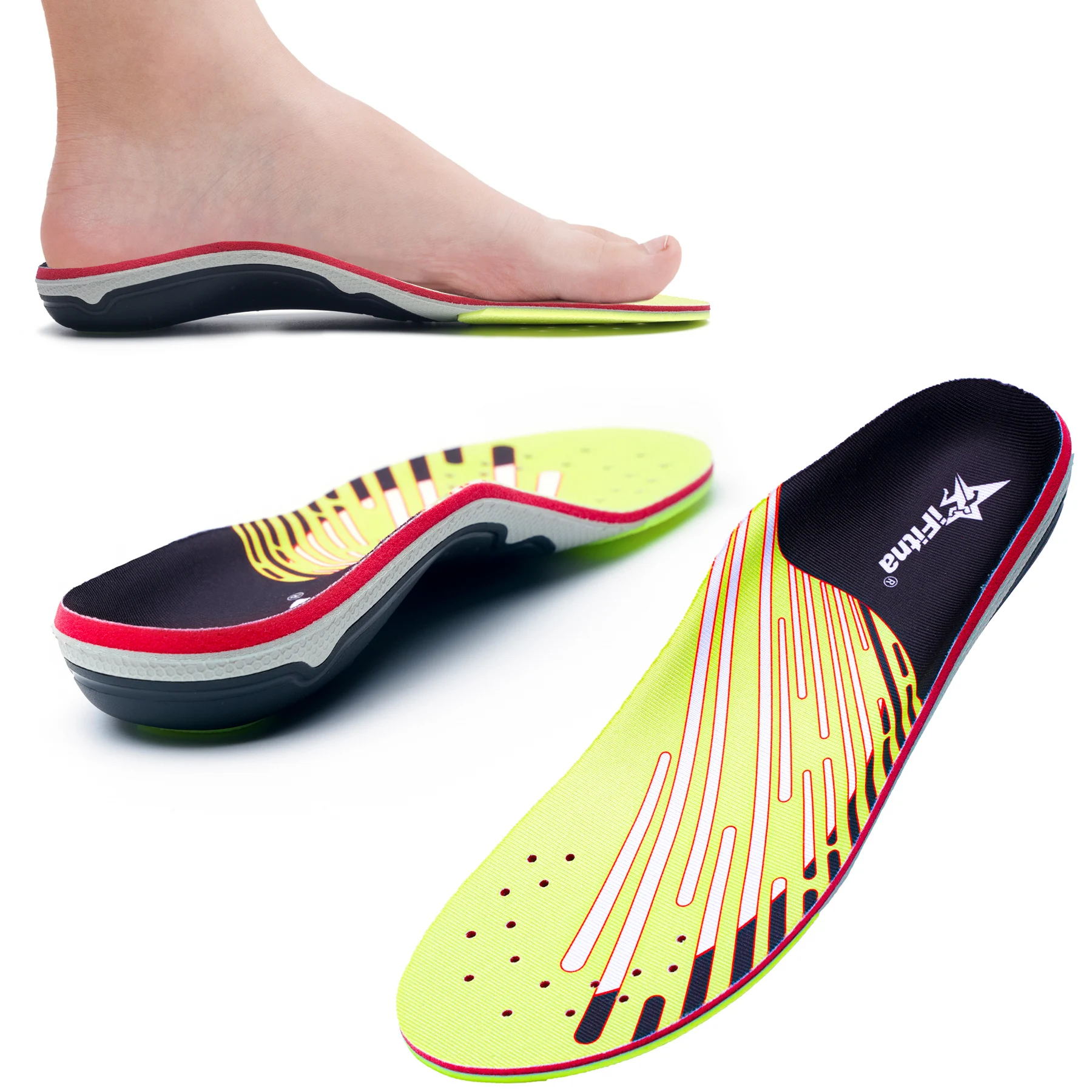 Plantar Fasciitis Relief Orthopedic Insole High Arch Support Flat Foot Men Women Work Orthotic Insert Sport Shoe Sneaker Sole