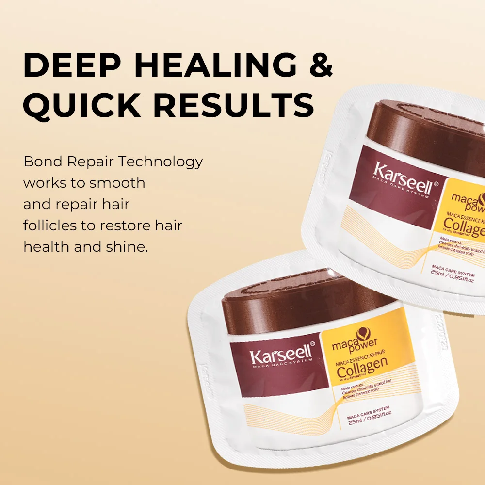 Karseell 24 packs/box Collagen Hair Treatment Deep Repair Conditioning Argan Oil Collagen Hair Mask Essence for Dry Damaged Hair - Image 4