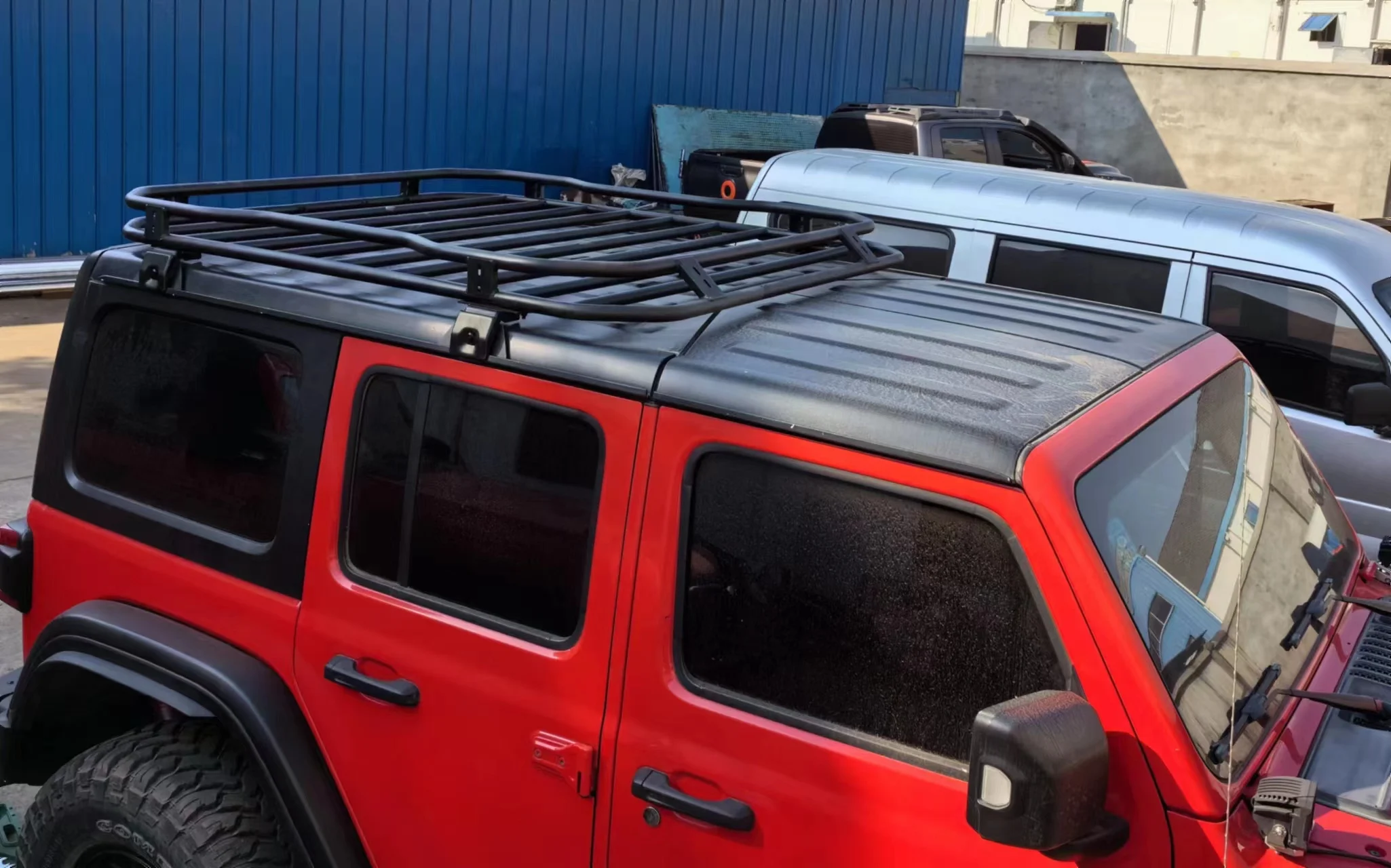 Integrierte gepäckträger dach gepäckträger schwarzer koffer dach querträger stahl für jeep wrangler jk jl jt jl1297 lantsun