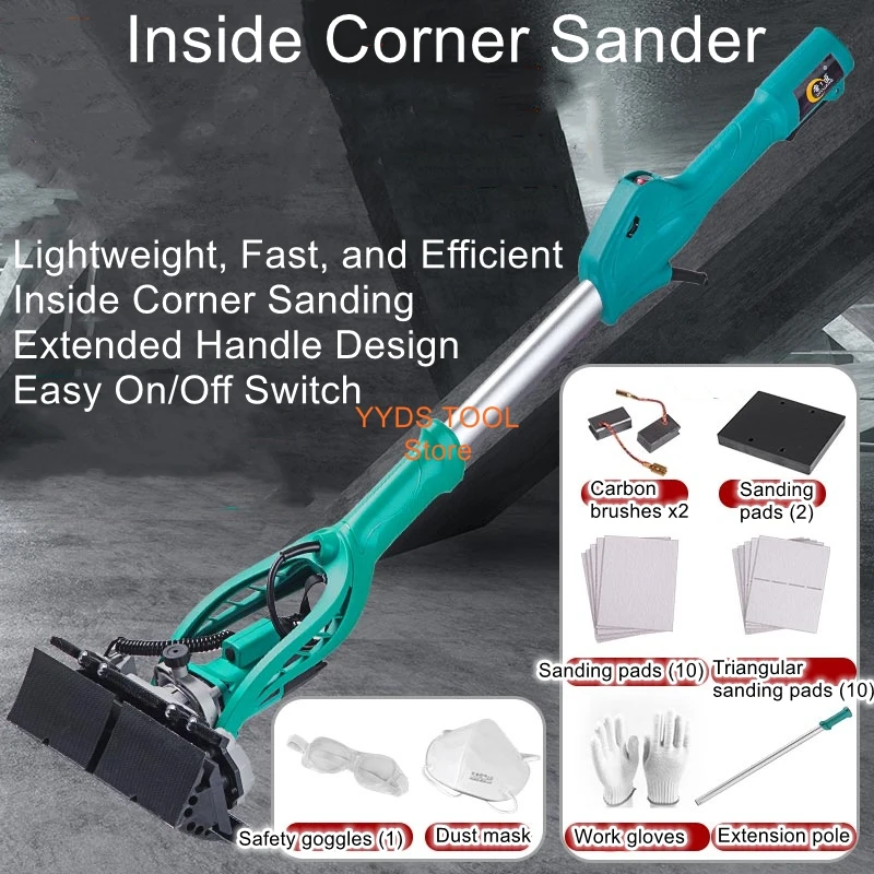 Electric Wall Corner Sander, Triangular Sandpaper Sander, Putty and Lime Wall Sander, Corner Sander