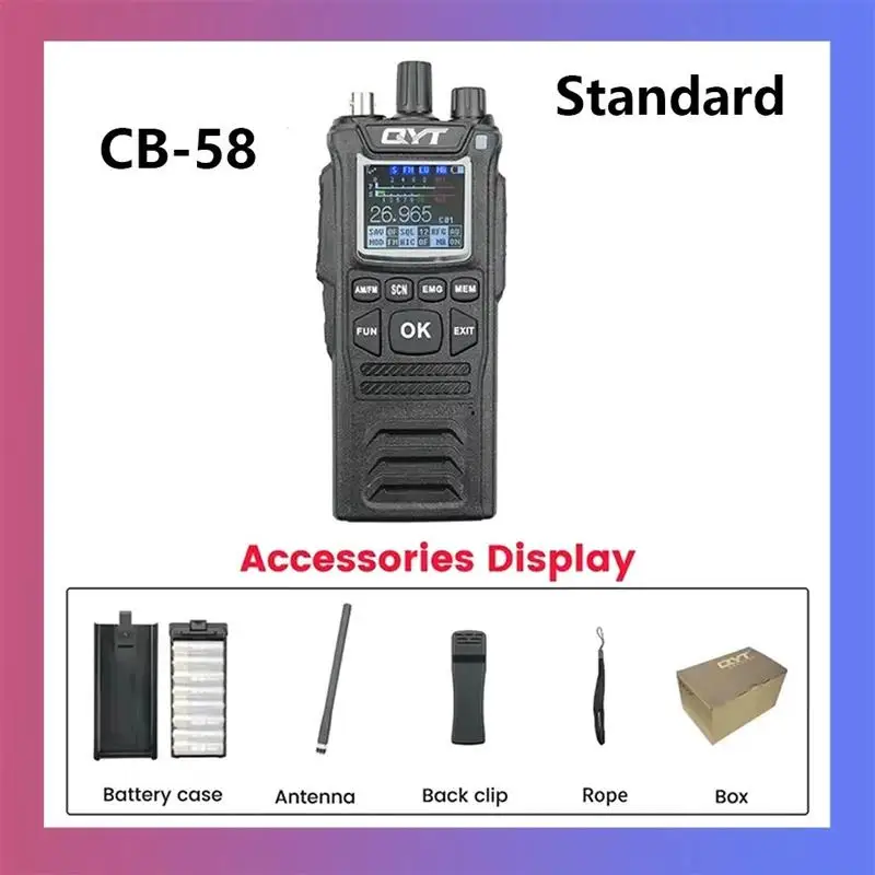 To CB Radio CB-58 26.965-27.405MHz FM AM Mode Citizen Band Radio 27MHz Handheld Walkie Talkie With 4100mAh CB Radio