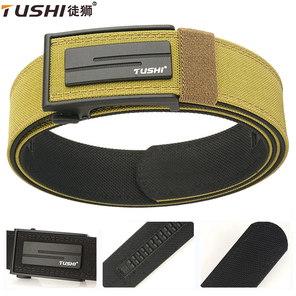 

TUSHI уличный охотничий металлический тактический ремень с пряжкой, многофункциональный парусиновый ремень морской пехоты, военный ремень для мужского ремня, разные размеры