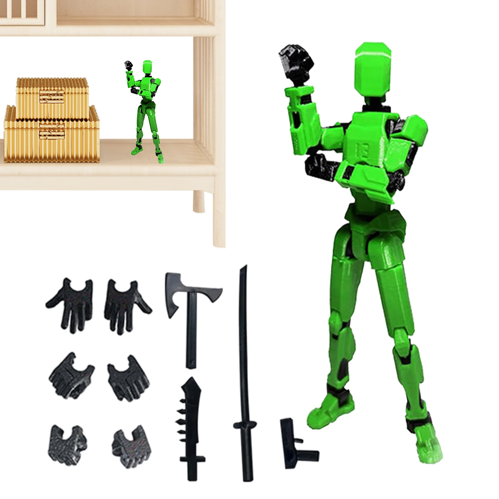 Full Joint Action Figure 3D Mini Action Figure with Full Body 13 Articulated Joints Movable Figures for Coffee Table Bookshelf