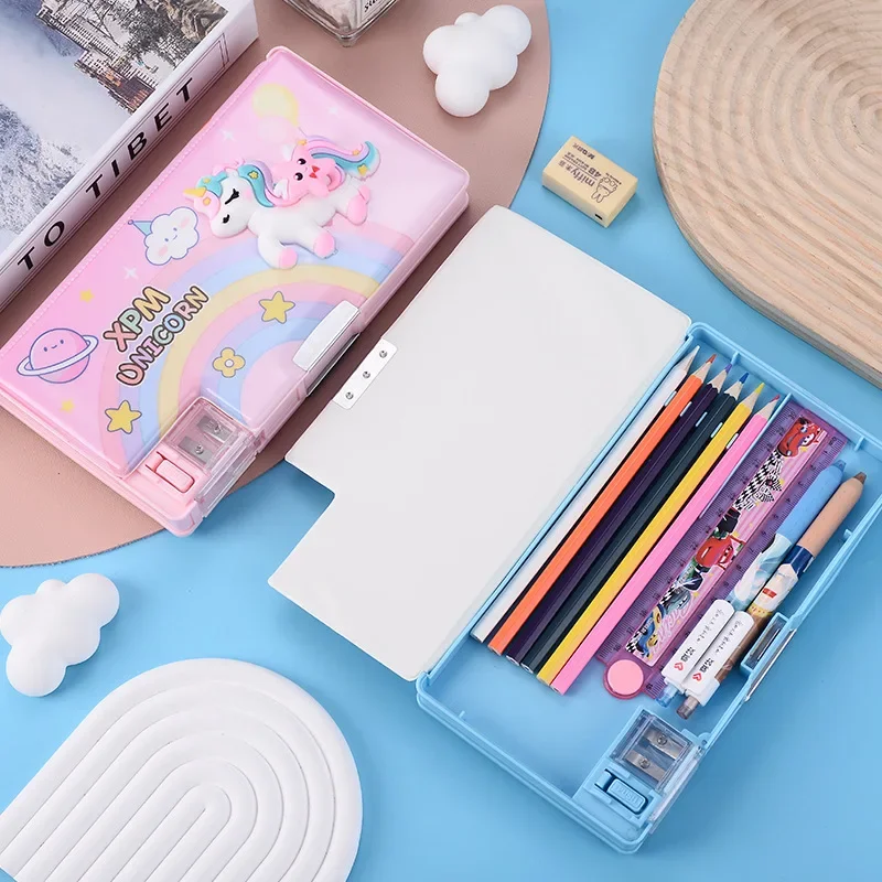 Large Capacity Pencil Case Multi-Functional Pencil Box Astronaut/Animal Design Stationery Storage Box Stationery Organizer