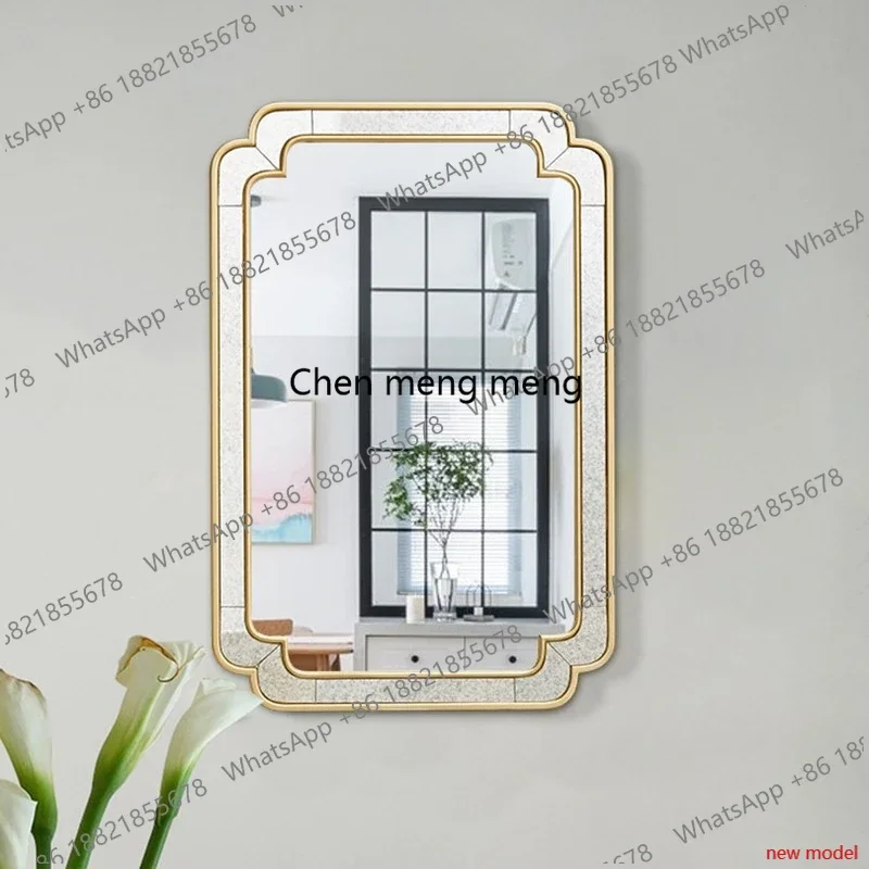 Bathroom mirror American wall-mounted toilet French light luxury wall-mounted retro home toilet makeup mirror h178DD182