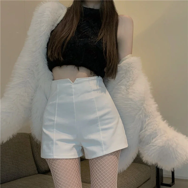 Mini Cute Women's Shorts Short Pants for Woman To Wear Skinny Sexy Knit Tight Kawaii Booty White Y2k Harajuku Outdoor Low Price