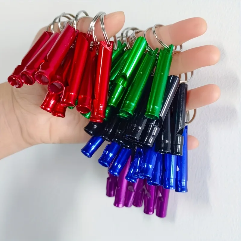 100pcs Aluminum Emergency Whistle for Camping Hiking Travel Survival Gear Sports Coaches & Dog Training Whistle