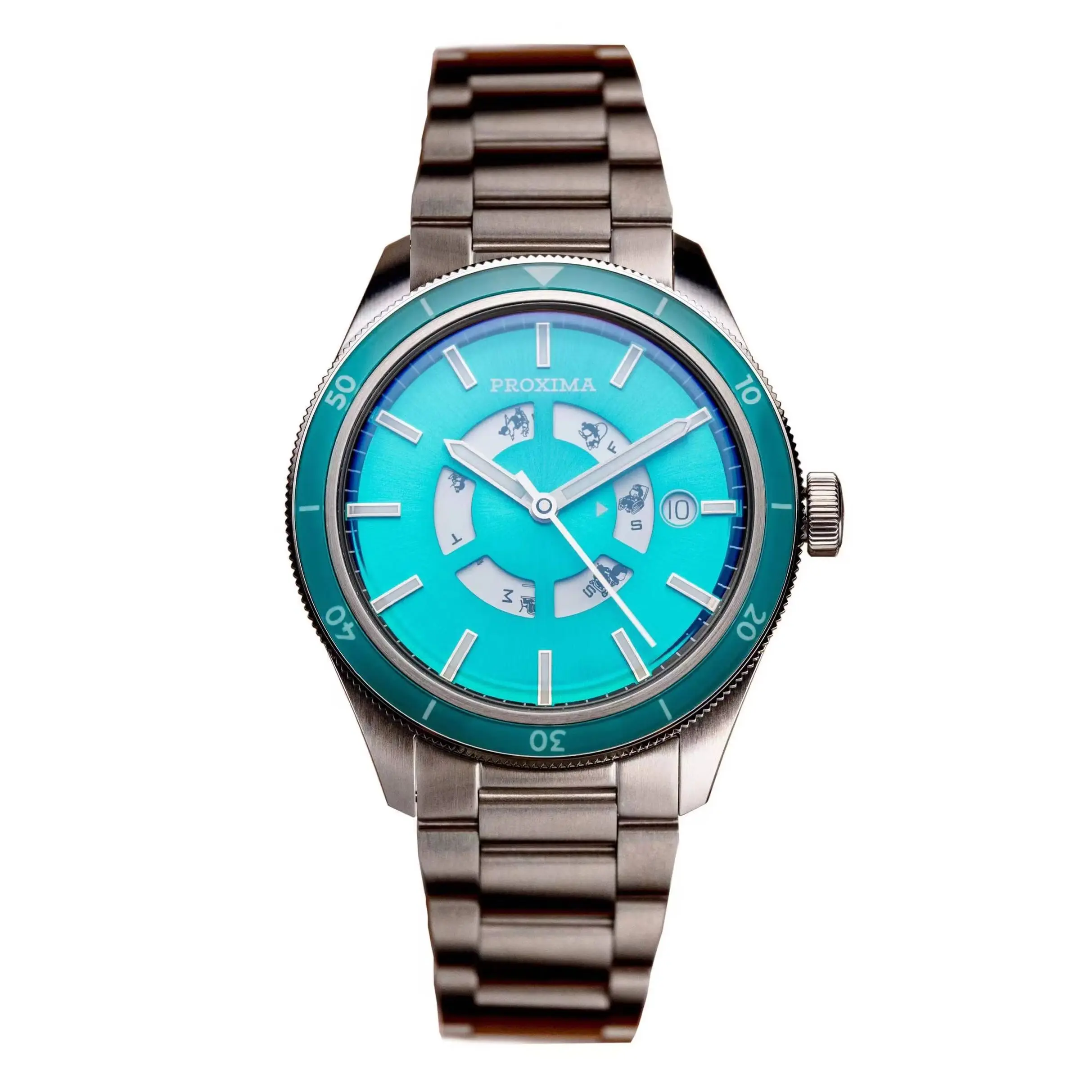 Proxima Men Automatic Watch 39mm Mechanical Wristwatch Diver 20ATM Waterproof BGW-9 Luminous Sapphire Mirror SW200 Week Date