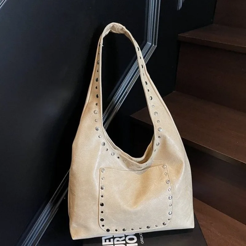 Vintage Designer Diaper Bag For Women Elegant Crossbody Handbag Luxury Brand Minimalist Chic Large Capacity Leather Tote