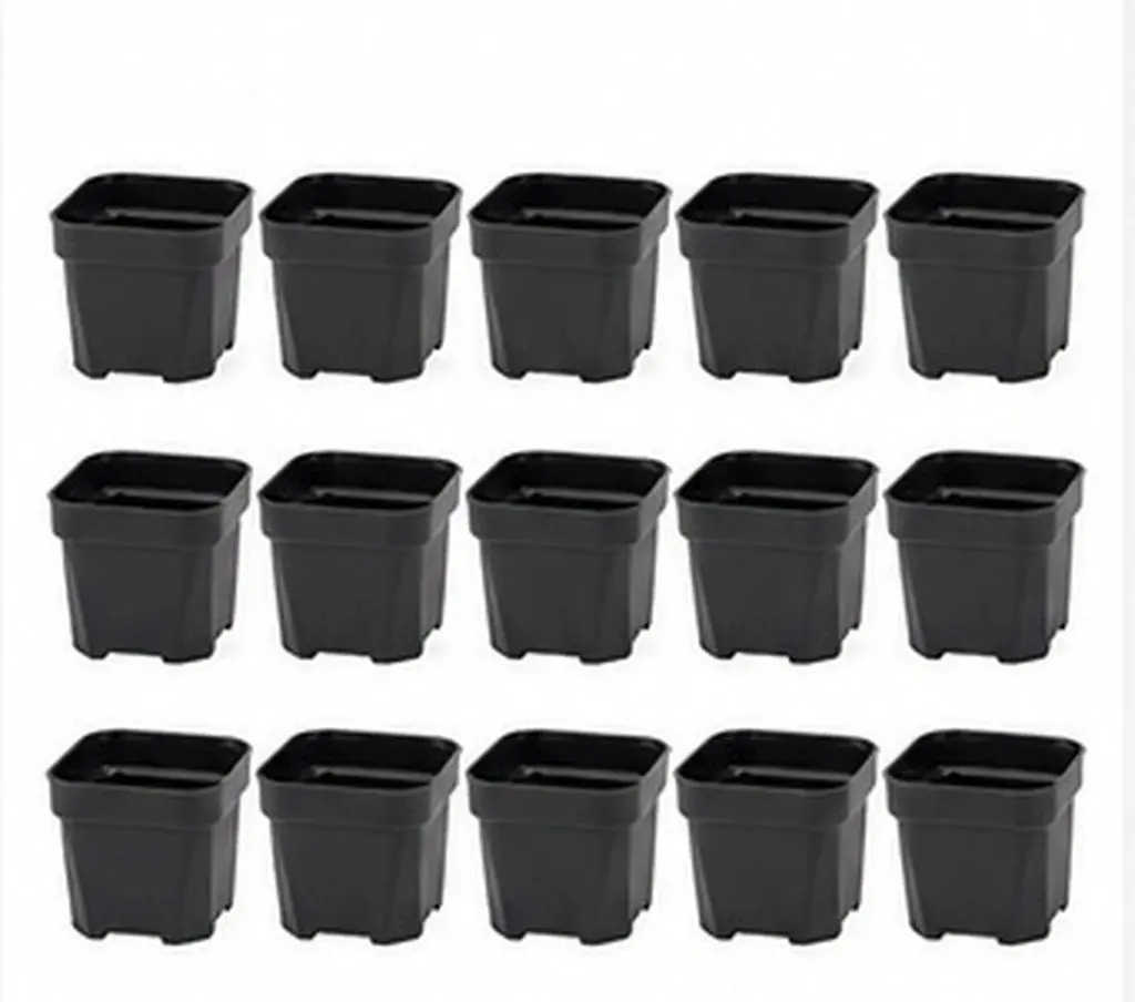 15Pcs Thick Frosted Plastic Flower Pots Nursery Plant Pots Small Garden Planters Outdoor Succulent Plant Containers