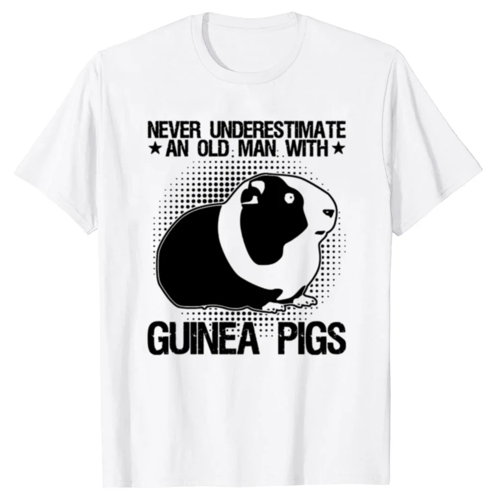 

Guinea Pigs Never Underestimate An Old Man Graphic T-Shirt Men's Cotton Short Sleeve T-shirt