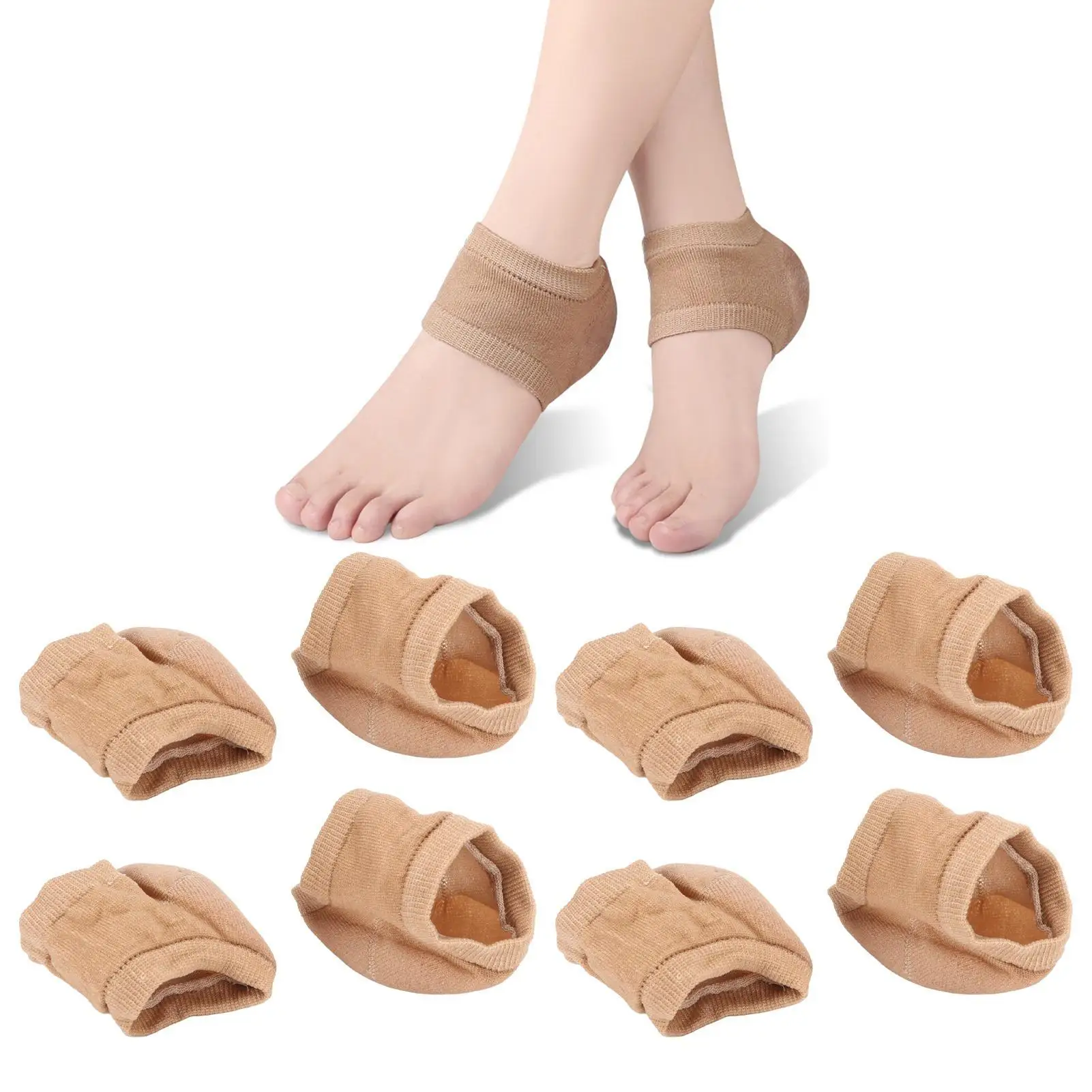 Chaussettes à talons en gel hydratant sans orteils pour adoucir les callosités, traitement spa confortable pour le soin des pieds