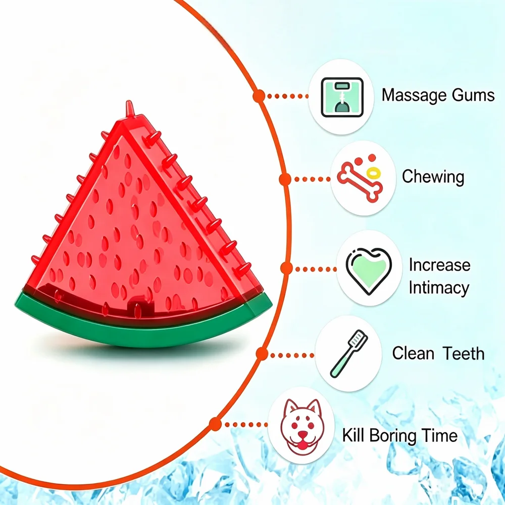 Watermelon Shaped Sound Attracting Pet Toy Fun Noise Durable Chew Toy TPR Material Suitable for All Dog Breeds Press to Make Sou
