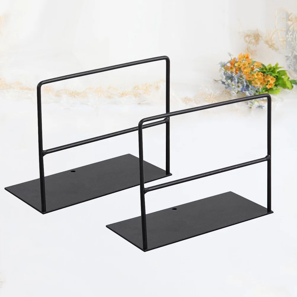 

2Pcs Stable Iron Bookends Frictional Book Supports for Neatly Arranging Books in Any Space Bookends Book Stand