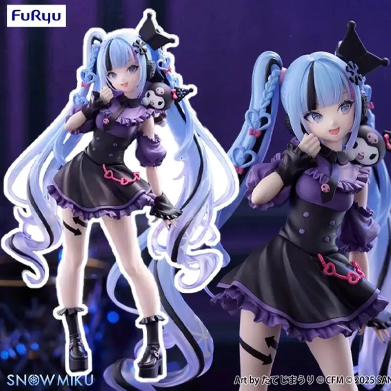 

[Original Genuine] In Stock Furyu Hatsune Miku Trio-Try-It Figure Snow Miku Kuromi Anime Figure Model Collector Figurine Toys