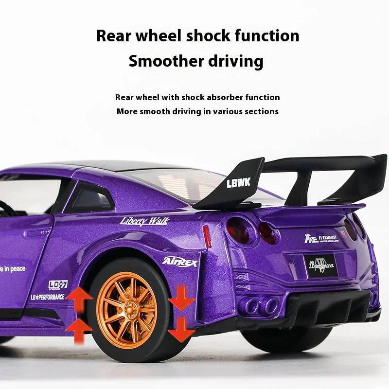 Nissan GTR CSR2 Skyline moulé sous pression et véhicules jouets, modèle de voiture jouet en métal, haute Simulation, jouets de Collection à retirer, 1/24