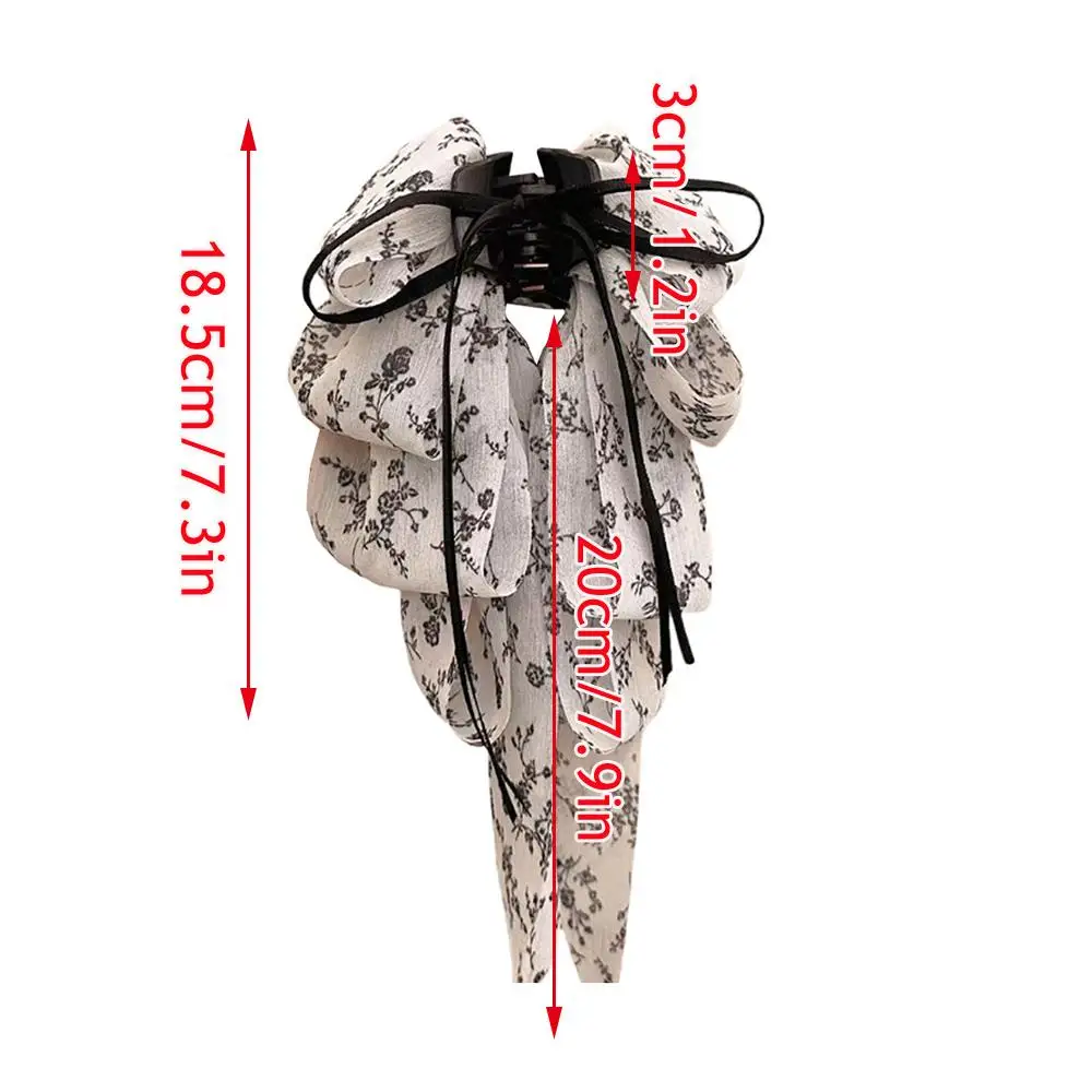 Halfgebonden achterhoofd Haaienclip Bloem Meerlaagse strik Haarclip Haaraccessoires Elegante bloemenstriklint Paardenstaartclip