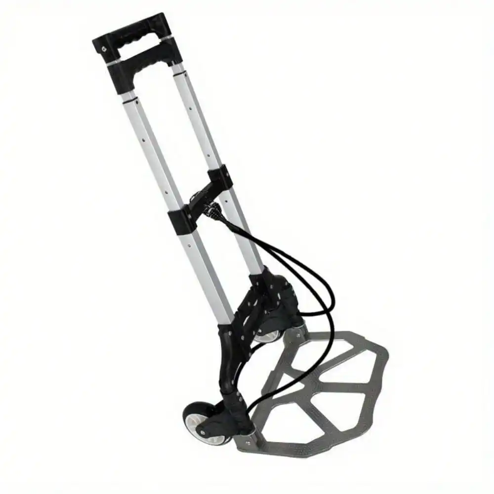 Portable Black Aluminum Cart & Trolley Sturdy and Sturdy Design,Luggage Cart Trolley Black, For Travel, Moving, Shopping Use